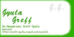 gyula greff business card